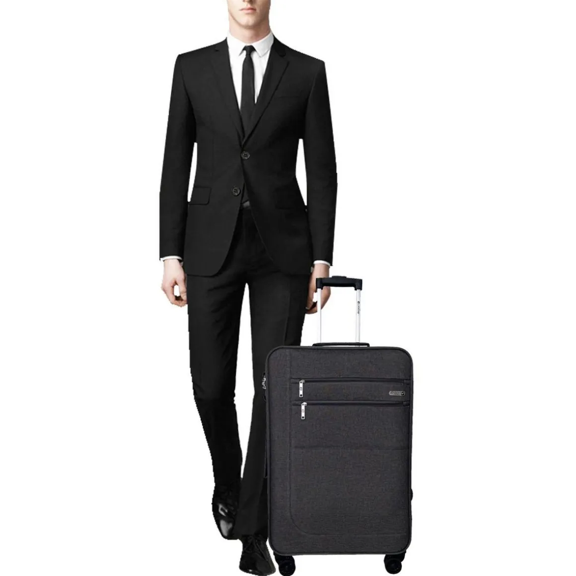 Valise souple 65cm 4 roues HIGHWAY - gris