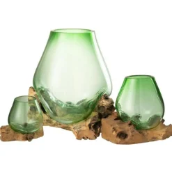Vase en Verre sur Racine Gamal 33cm Vert