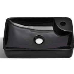 Vasque a trou pour robinet ceramique Noir pour salle de bain