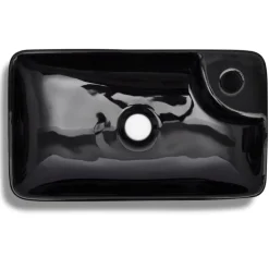 Vasque a trou pour robinet ceramique Noir pour salle de bain