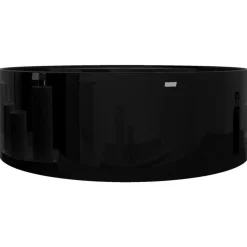 Vasque rond a trou robinet/trop-plein ceramique pour salle de bain