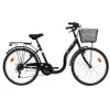 VELO - VTC 26'' Rétro city Rigide Femme Acier - 6 vitesses - Enjambement bas – Freins V-brake