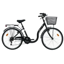 VELO - VTC 26'' Rétro city Rigide Femme Acier - 6 vitesses - Enjambement bas – Freins V-brake