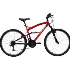 VELO/VTT 26'' Tout Suspendu Homme Freerider - Cadre Acier - 18 Vitesses - Dérailleur arrière Shimano - Freins V-Brake - Fourche télescopique