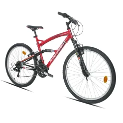 VELO/VTT 26'' Tout Suspendu Homme Freerider - Cadre Acier - 18 Vitesses - Dérailleur arrière Shimano - Freins V-Brake - Fourche télescopique