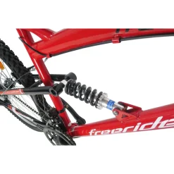 VELO/VTT 26'' Tout Suspendu Homme Freerider - Cadre Acier - 18 Vitesses - Dérailleur arrière Shimano - Freins V-Brake - Fourche télescopique