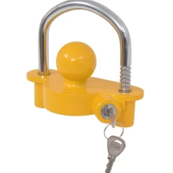 Verrou de remorque et 2 cles Acier et alliage d'aluminium Jaune