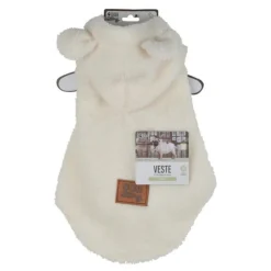 Veste Doudou pour Chien Wooly 35cm Écru