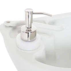 Évier à Main Portable Jardin Extérieur Camping Voyager avec Réservoir d'Eau 17L Pompe à Pied 83 x 50 x 103 cm Gris