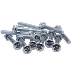 Vis à métaux zinguée tête cylindrique bombée PZ cruciforme Vissal Ø 6x20 mm lot de 12 vis+écrou