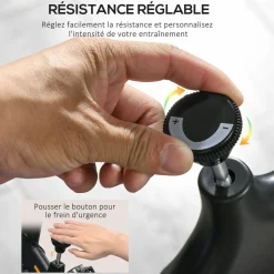 Vélo d'appartement cardio - vélo biking - écran LCD multifonction, selle, guidon réglable, volant inertie 8 Kg - acier bleu noir