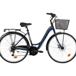 Vélo VTC 28'' Ville Rigide Femme Alu Scrapper Railway 2 - Taille M (1.60 m - 1.75 m) - 18 vitesses - Enjambement bas – Freins V-brake - Shimano - Equipé City - Double freins à disque - Potence réglable Alu