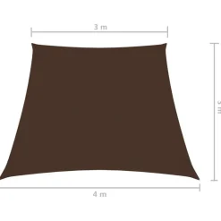 Voile de parasol Tissu Oxford trapeze 3/4x3 m Marron