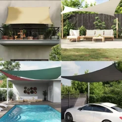 Voile de parasol tissu oxford triangulaire 4x4x4 m marron