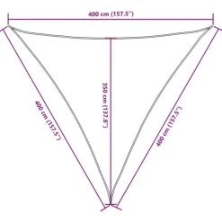 Voile de parasol tissu oxford triangulaire 4x4x4 m anthracite