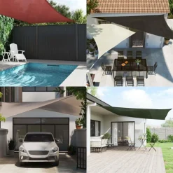 Voile d'ombrage 160 g/m^2 Blanc 3x4x4 m PEHD