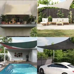 Voile d'ombrage 160 g/m^2 Marron 4x4x5,8 m PEHD