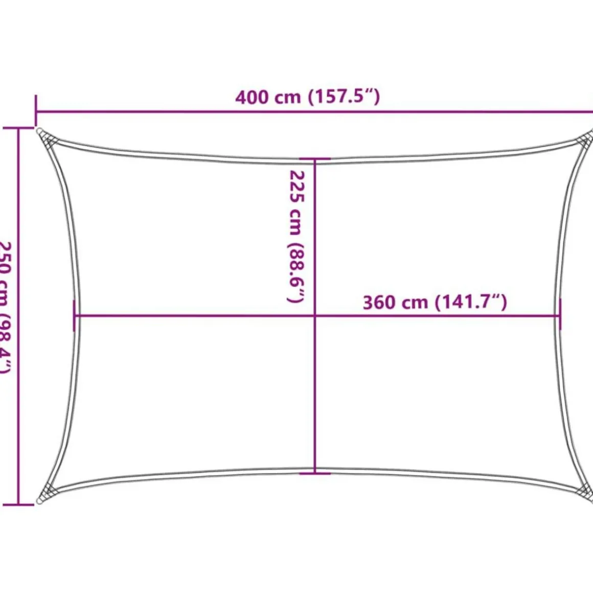 Voile d'ombrage 160 g/m^2 Orange 2,5x4 m PEHD