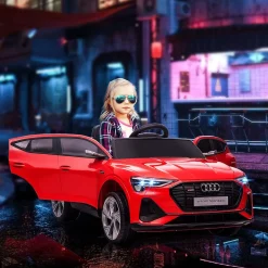 Voiture véhicule électrique enfant e-tron Sportback S line 12 V - V. max. 8 Km/h - effets sonores, lumineux - télécommande, port USB, MP3 - rouge